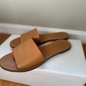 Madewell Brown Leather Slide Sandals